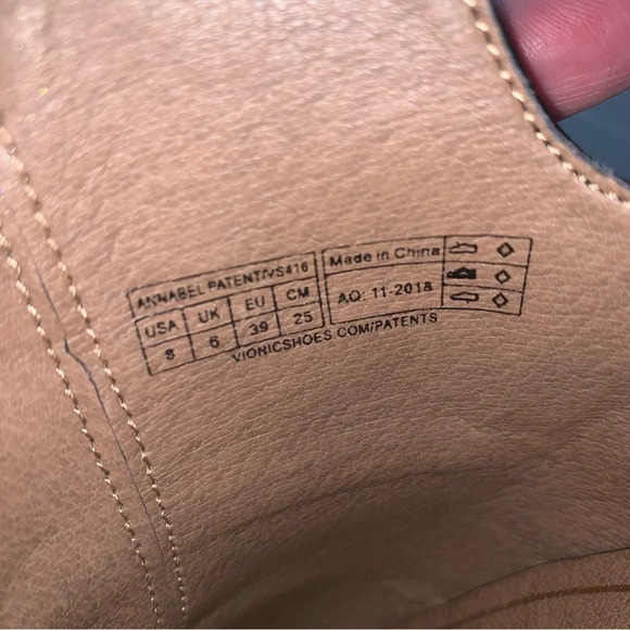 Vionic Annabel Patent Leather Open Back Loafer Mules Black 8 - Picture 5 of 10